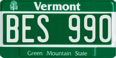 VT license plate BES990