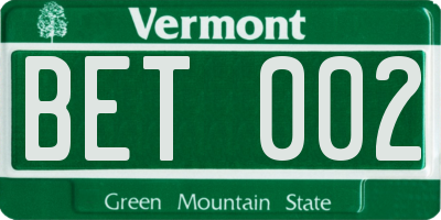 VT license plate BET002