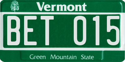 VT license plate BET015