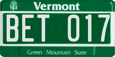 VT license plate BET017
