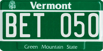 VT license plate BET050