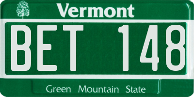 VT license plate BET148