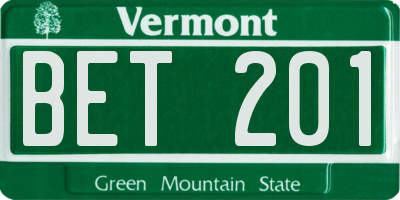 VT license plate BET201