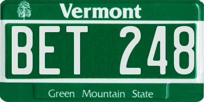 VT license plate BET248