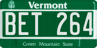 VT license plate BET264
