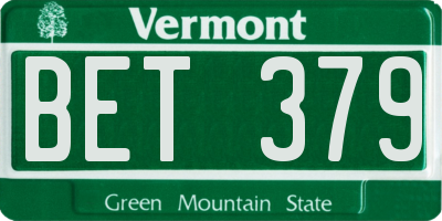 VT license plate BET379