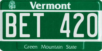 VT license plate BET420