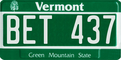 VT license plate BET437