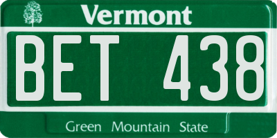 VT license plate BET438