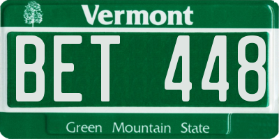 VT license plate BET448