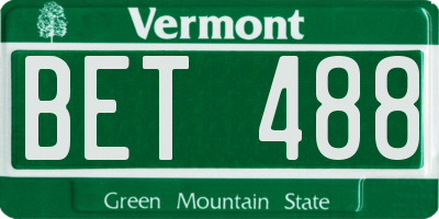 VT license plate BET488
