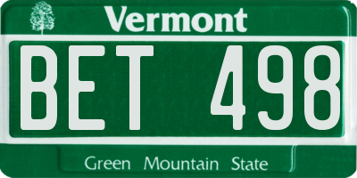 VT license plate BET498