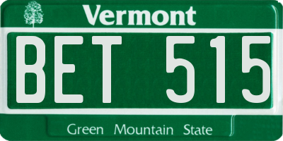 VT license plate BET515