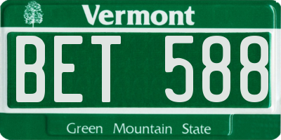 VT license plate BET588