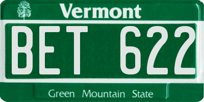 VT license plate BET622