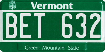 VT license plate BET632