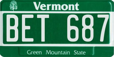 VT license plate BET687