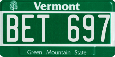 VT license plate BET697