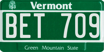 VT license plate BET709