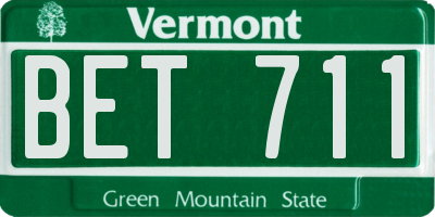 VT license plate BET711