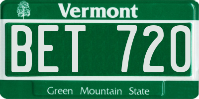 VT license plate BET720