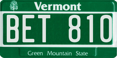 VT license plate BET810