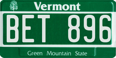 VT license plate BET896
