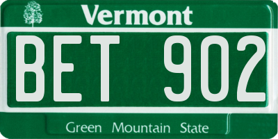 VT license plate BET902