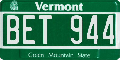VT license plate BET944