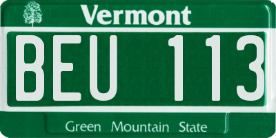VT license plate BEU113