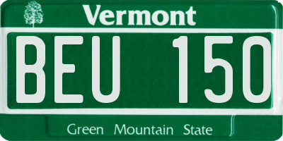 VT license plate BEU150