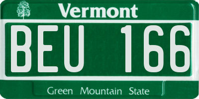 VT license plate BEU166