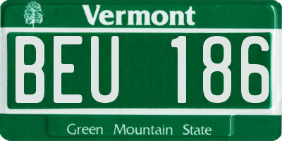 VT license plate BEU186