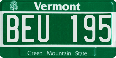 VT license plate BEU195