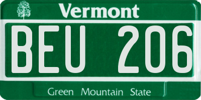 VT license plate BEU206