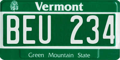 VT license plate BEU234