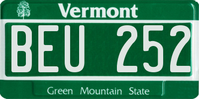 VT license plate BEU252