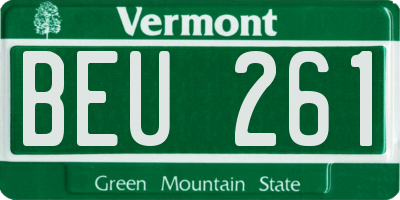VT license plate BEU261