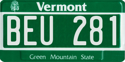VT license plate BEU281