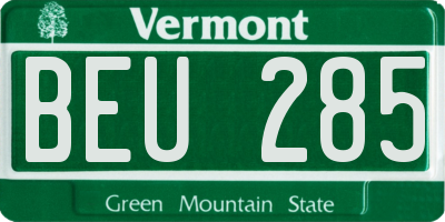 VT license plate BEU285
