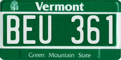 VT license plate BEU361
