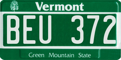 VT license plate BEU372