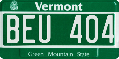 VT license plate BEU404