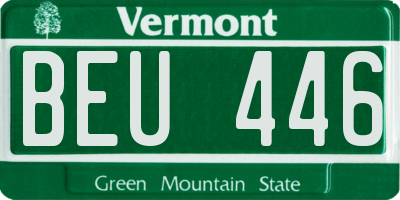 VT license plate BEU446