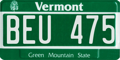 VT license plate BEU475