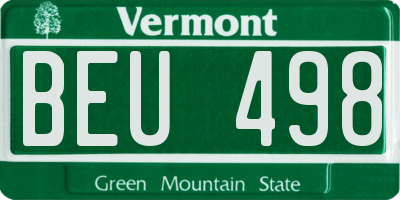 VT license plate BEU498