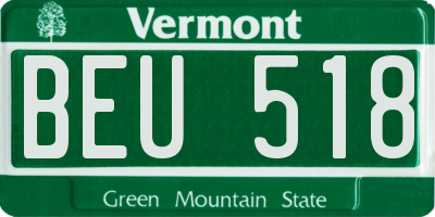 VT license plate BEU518