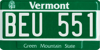 VT license plate BEU551
