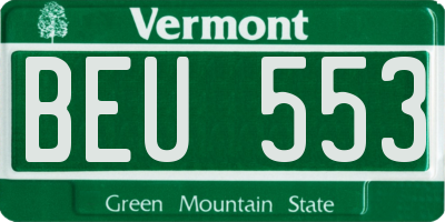 VT license plate BEU553