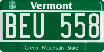 VT license plate BEU558